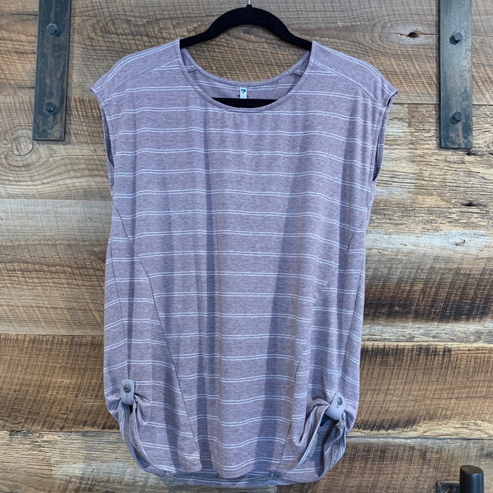 EUC - KÜHL - Laurel Striped Short Sleeve Tee - Heather Pink - Medium